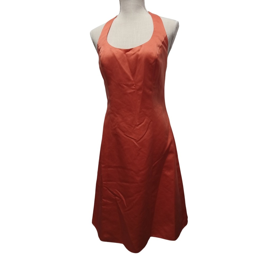 Size 10 Satin Halter Dress Sleeveless Party Cocktail Occasion Elegant